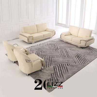 Hot Sale Leisure Living Room Genuine Leather Sofa Italian Modern Sectional Home Indoor Furniture Set with Wholesale Price