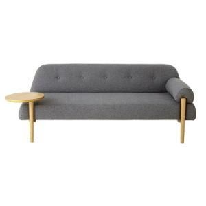 Modern Wooden Fabric Leisure Home Hotel Office Bedroom Furniture Living Room Couch Recliner Sofa with a Small Round Table