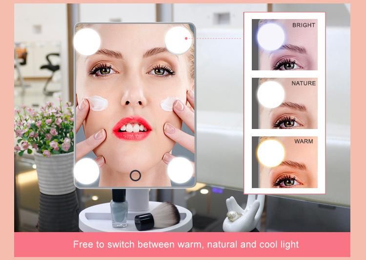 Desk 3 Color Lighting Modes Hollywood Lighted Makeup Mirror