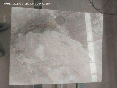 Customized Natural Stone French Vanilla Marble Side Table Tops Furniture Tops for Home and Hospitality Project