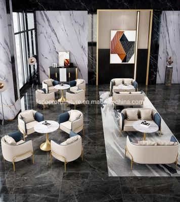 Modern PU Leather Sofa Set with Conference Table for Coffee Shop/Hotel