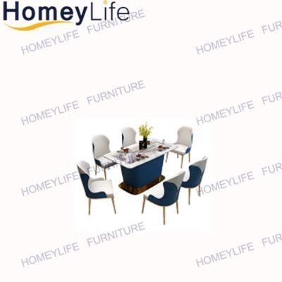 Factory Direct French Design Dining Marble Table with Chair Furniture Set