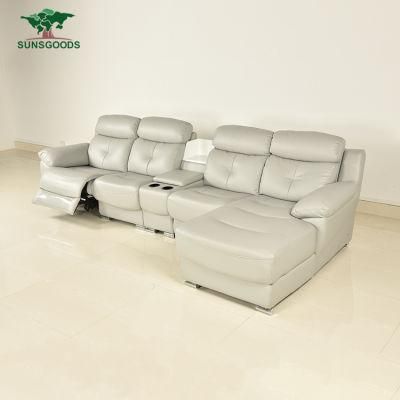 Modern Designs Leisure PU Leather Home Furniture Genuine Leather Corner Sofa