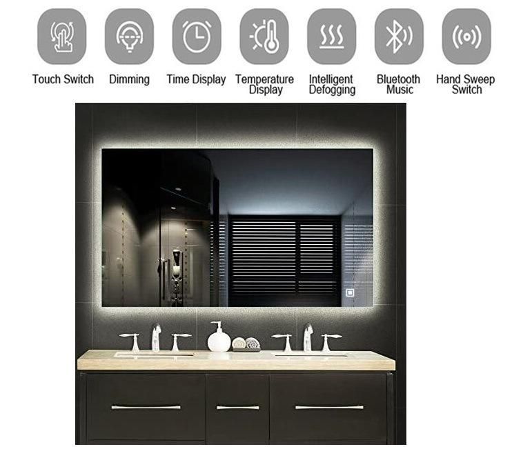 Backlit Lighted LED Bathroom Mirror Waterproof Vanity Mirror with Light