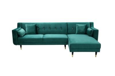 Nova Elegant Luxurious Modern Corner Velour L Shaped Sofa for Living Room