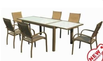 Modern Outdoor Leisure Aluminum Restaurant Dining Table and Chairs Garden Set (F1135)