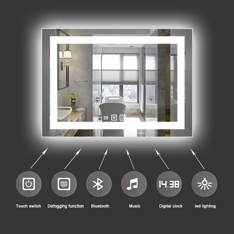 3000-5000K Decorative Wall Mounted Hotel Bathroom Lighted LED Mirror with Cheap Price