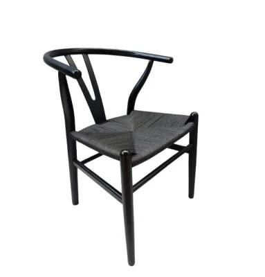 Restaurant Furniture Arm Dining Wishbone Chair with Paper Cord Seat