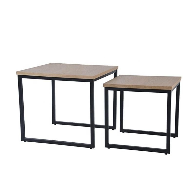 Hot Sales Modern Living Room Furniture Cheap Square Removable Coffee Table Sets with Black Legs