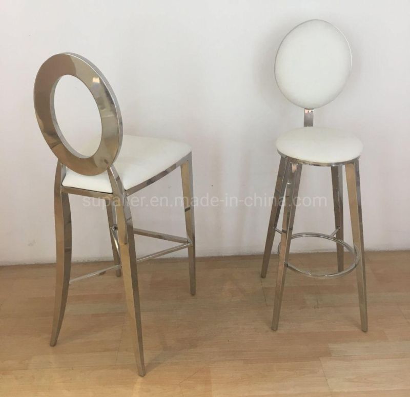 Wholesale Gold Metal Frame Bar Stool Chair with Round Back