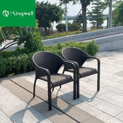 Modern Outdoor Furniture Stackable Wicker Chair Waterproof Garden Chair for Project Used