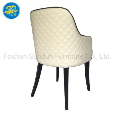 Northern Europe Style Wood Grain Metal Iron Dining Chair Furniture