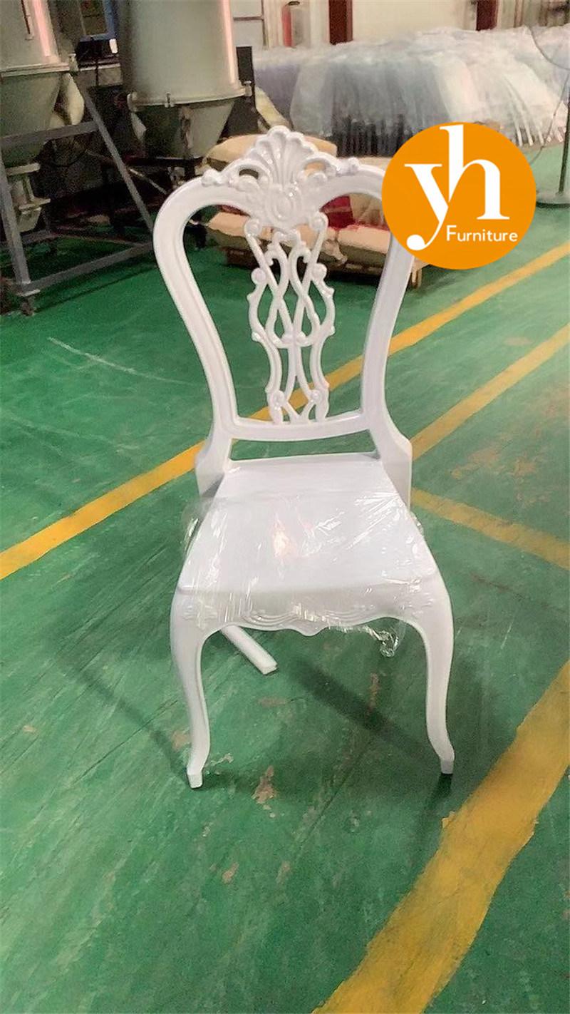 Crown Back Amber Resin Wedding Chair Colorful Plastic Party Banquet Outdoor Rental Tiffany Chair