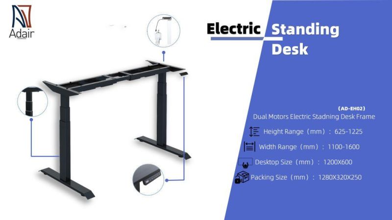 Office Desk Powered Double Motors Adjustable Electric Gaming Desk Office Stand up Desk