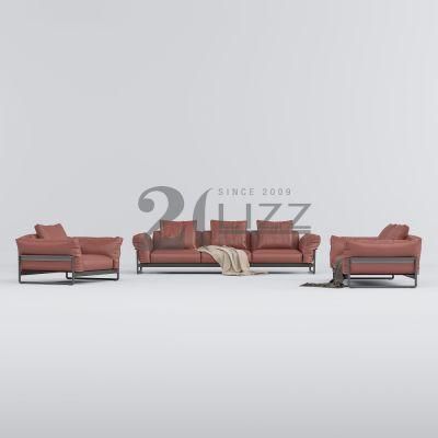 Sectional Modern Style Living Room Furniture European Simple 1+2+3 Hotel Apartment Red Fabric Sofa Set