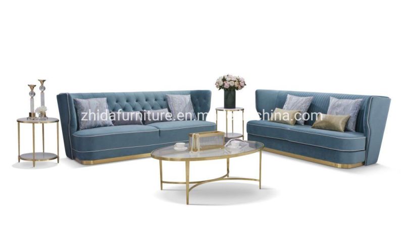 Comtemporary Luxury High Backrest Home Living Room Palace Furniture Set Sofa