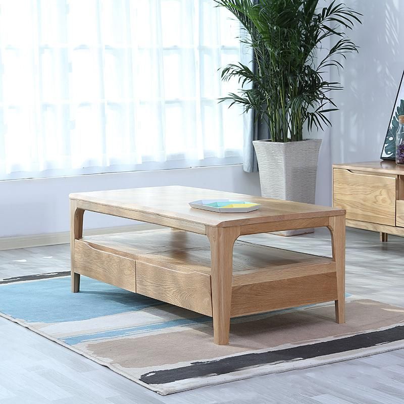 All Solid Wood White Oak Coffee Table Modern Minimalist Living Room Coffee Table 0088