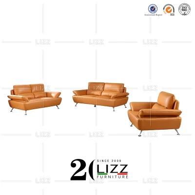 Dubai Hot Selling Leisure Furniture Modern Sectional Geniue Leather Sofa with Coffee Table