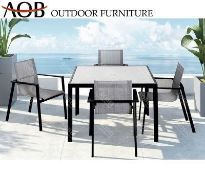 Modern Outdoor Garden Home Restaurant Patio Bar Bistro Villa Dining Set Textilene Chair Table Furniture