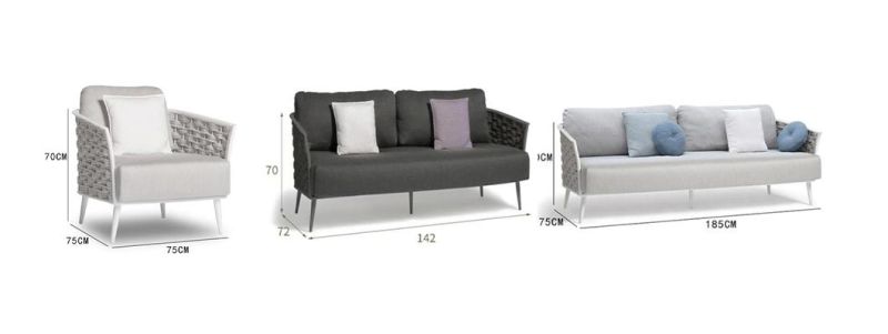 Hot Selling Europe-Style Garden Furniture Rattan Luxury Outdoor Rope Furniture Indoor Sofa Set