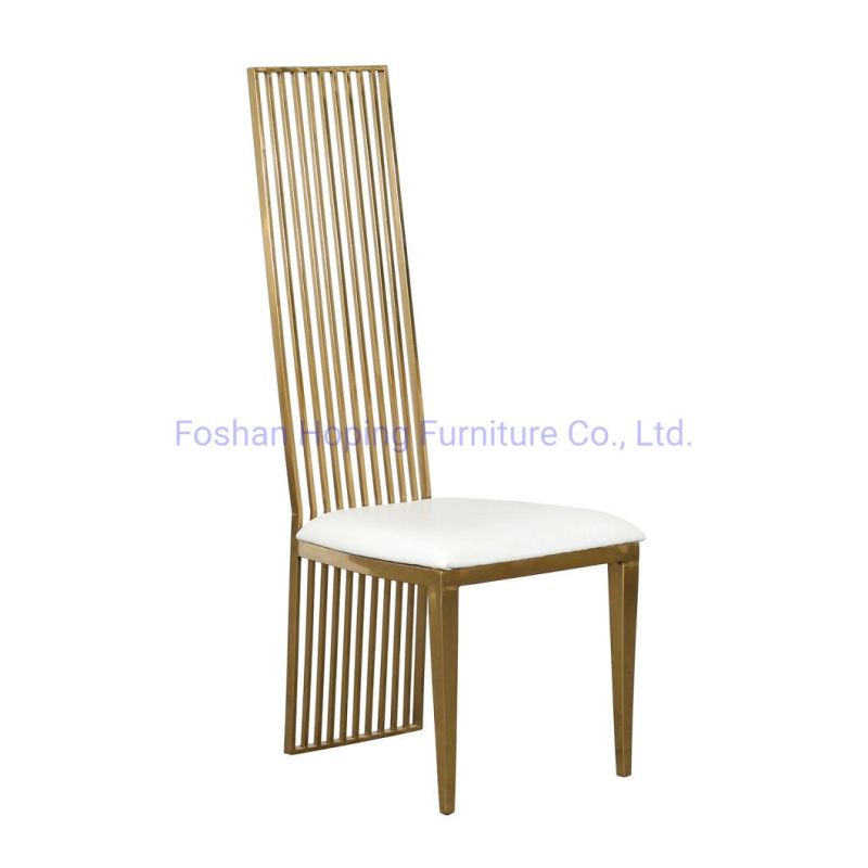 Factory Price Nordic Style Modern Chairs Outdoor Banquet Furniture High Adjustable High Back Chair Gold Stainless Steel Dining Chair for Dining Room