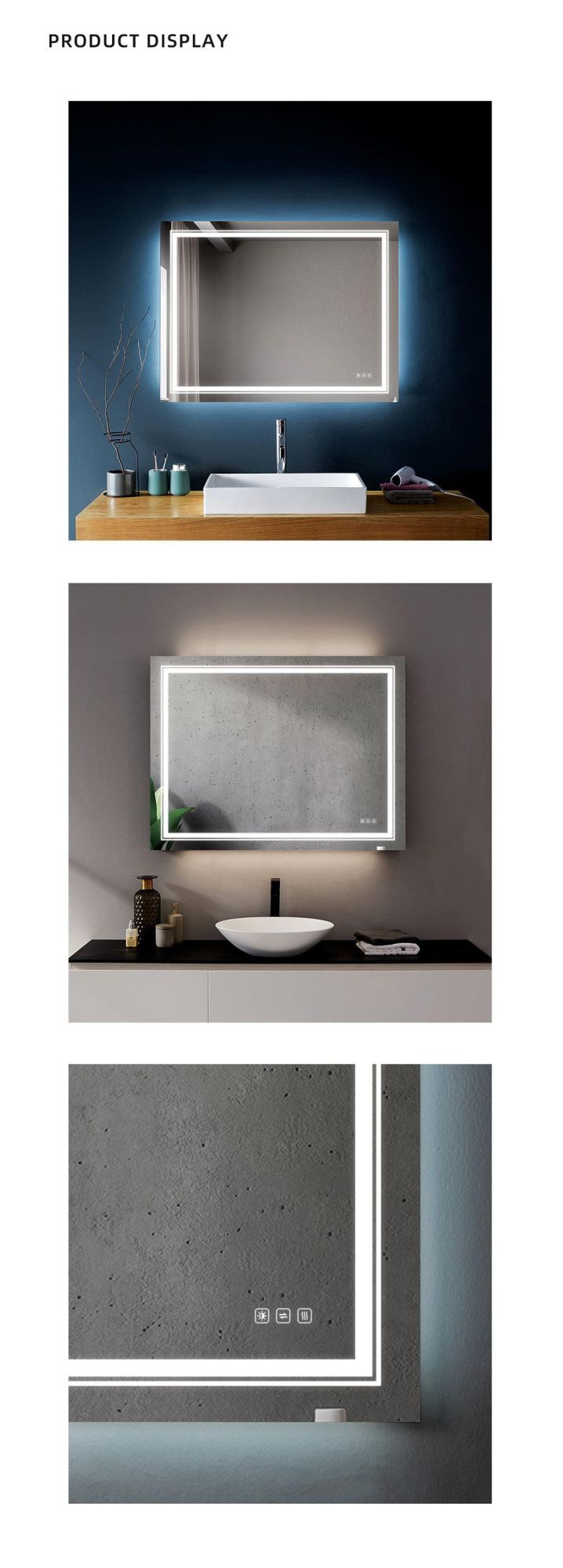 Retail in USA Stock Bathroom Mirror LED Smart Mirror