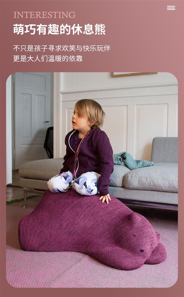 Modern Light Luxury Lying Bear Children′s Animal Modeling Chair