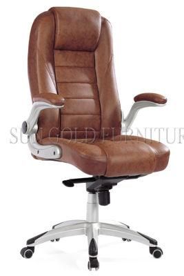 Rotary Brown Leather Chair Office Executive Director Chair