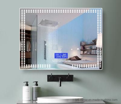 Rectangle Modern Bathroom Wall Mounted Anti-Fog Smart LED Light Mirror