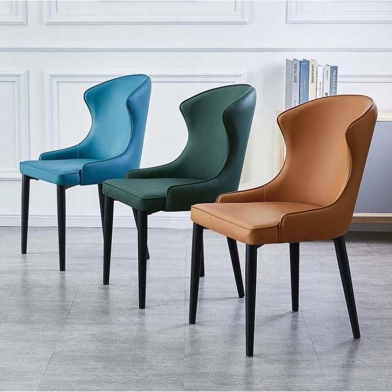 Home Furniture Banquet Kitchen Furniture Sofa Chair Set Dining Chair with Sprayed Gold Legs