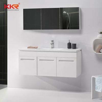 Italian Luxury White Vanity Bathroom Resin Stone Basin Cabinets