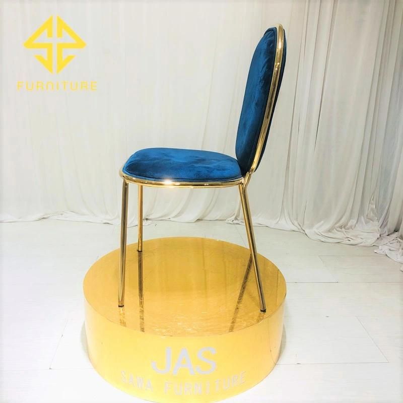 Velvet Cover Iron Round Back Dining Chair Hotel Furniture Wedding Events Chairs