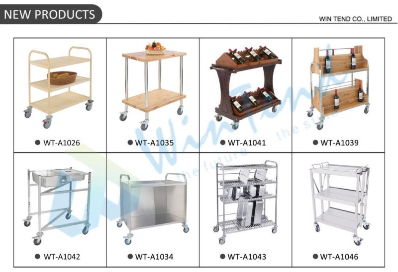 Hotel Restaurant Kitchen 3 Tiers Nickel Chrome Wire Service Trolley