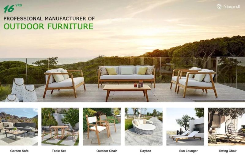 Modern Design Aluminum Outdoor Furniture Rope Coffee Table Chairs