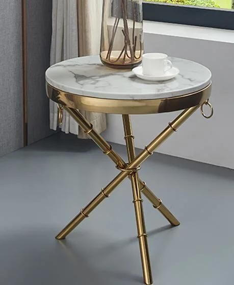 Home Furniture Stainless Steel Matt Sintered Stone Tea Table