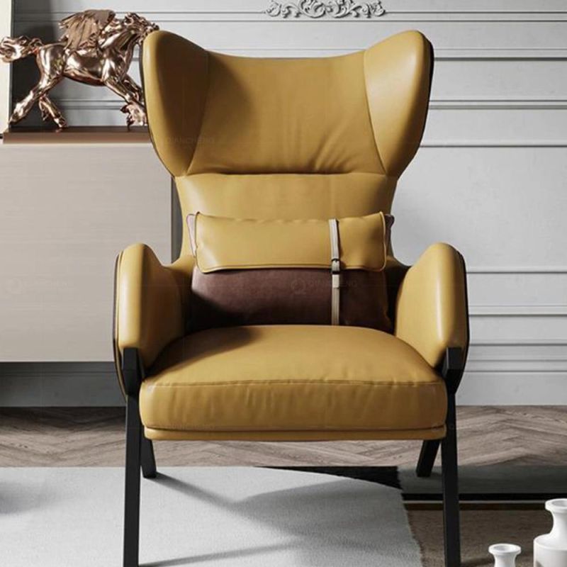 High Quality Modern Italian Upholstered Side Leather Hotel Lounge Chair