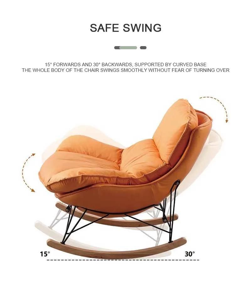 Leather Leisure Light Luxury Single Sofa Balcony Family Lazy Recliner Backrest Chair