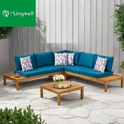 Modern Teak Wood Frame Outdoor Furniture Solid Teak Sofas for Patio Use