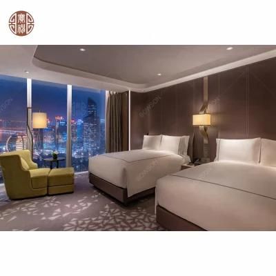 Dark Color Covered with PU Leather Simple Hotel Room Furniture