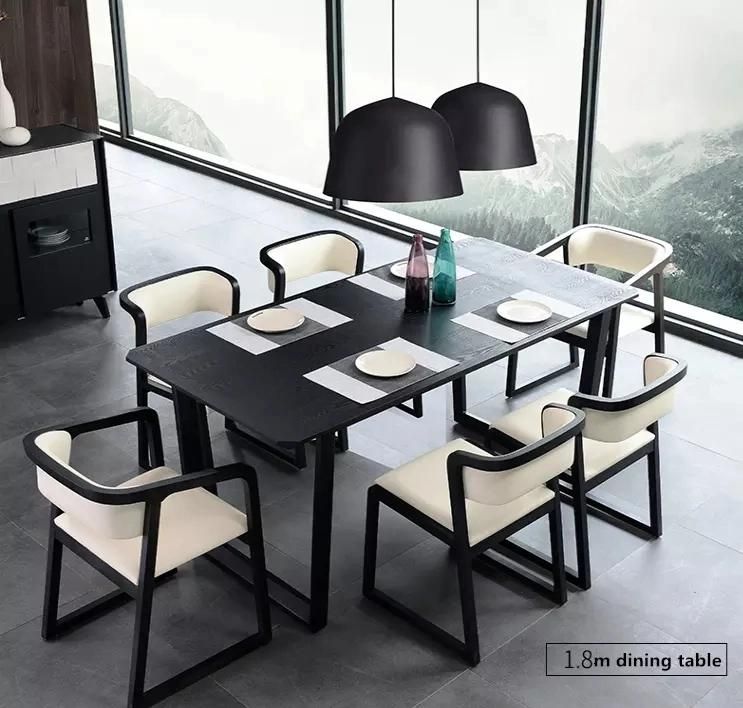 Nordic Wooden Restaurant Furniture Rectangle Dining Table Made in China Guangdong Factory