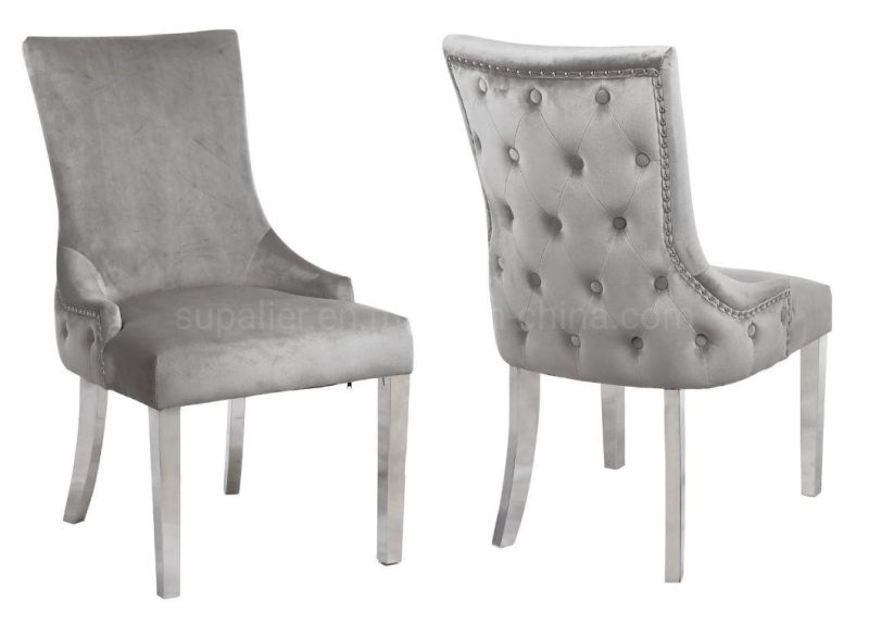 French Popular Contracted Modern Reception Room Velvet Dining Chair