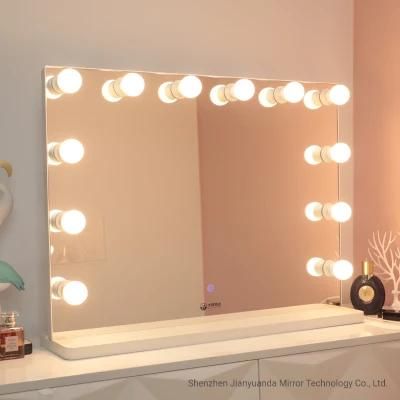 MDF Base 12PCS LED Bulbs Hollywood Large Desktop Makeup Mirror