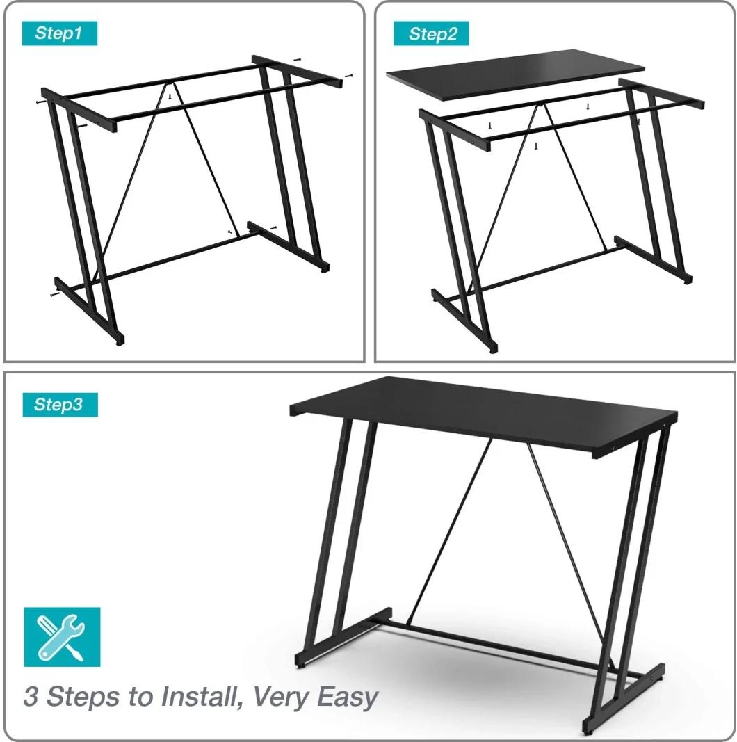 2021 New Arrival Computer Desk Z Shape Frame and Wooden Top Laptop Table for Home Furniture