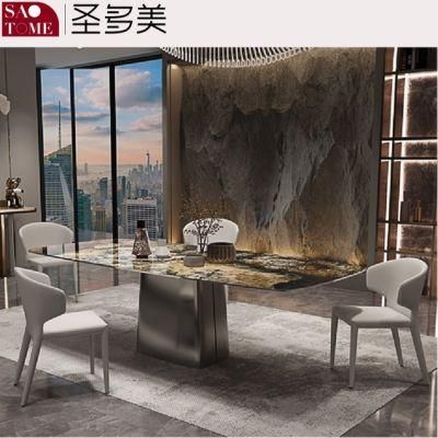 Modern Dining Room Furniture High-Grade Trapezoidal Base Dining Table