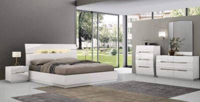 Nova White High Gloss Home Storage King Size Bed Modern Bedroom Furniture Set with 4PCS