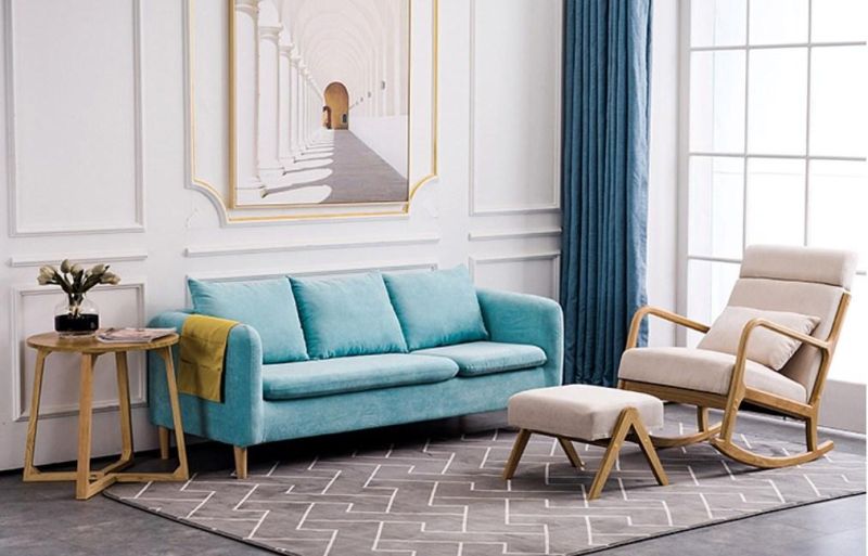 Cheap Modern Living Room Furniture Fabric Chair Simple Leisure Chair Upholstered Comfortable Sofa