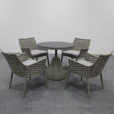 New Style Modern Home Dining Room Outdoor Furniture Sets Wood and Aluminum Chair and Table Set