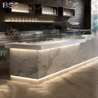 Solid Surface Fast Food Countertop Cafe Restaurant Reception Countertop