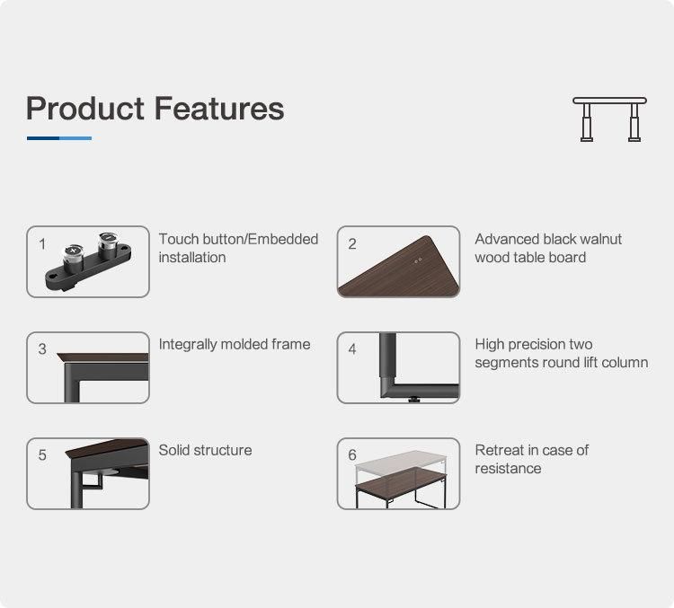 Modern Design Carton Export Packed Wooden Furniture Adjustable Office Desk