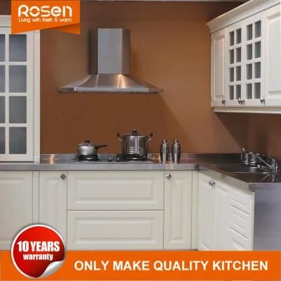 Classic Style Waterproof PVC Finish off-White Kitchen Cabinet Furniture